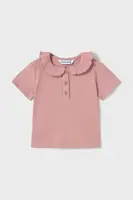 Dětské tričko Mayoral růžová barva, s límečkem, 1104