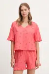 Bavlněné pyžamo United Colors of Benetton dámské, růžová barva, bavlněné, 4SHX3P03X