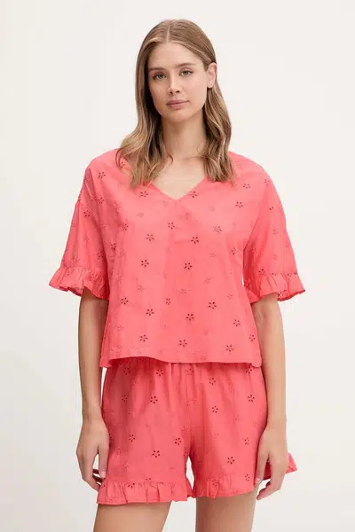 Bavlněné pyžamo United Colors of Benetton dámské, růžová barva, bavlněné, 4SHX3P03X