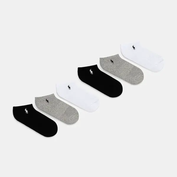 Ponožky Polo Ralph Lauren 6-pack dámské, šedá barva, 455950427