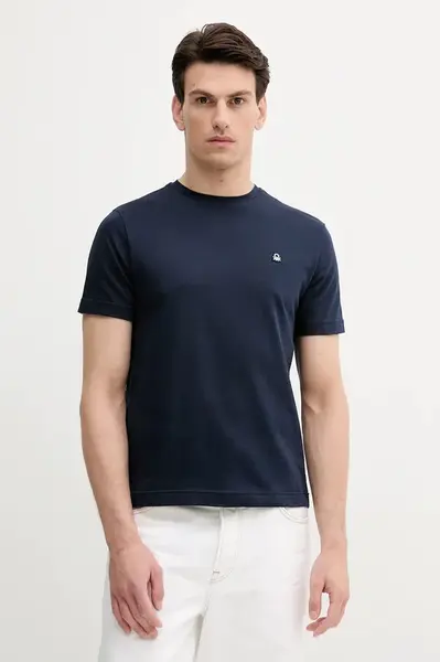 Bavlněné tričko United Colors of Benetton pánské, tmavomodrá barva, 3M4WU1088