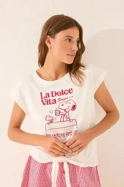 Bavlněné tričko women'secret dámské, bílá barva, 3279713