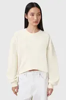 Bavlněná mikina AllSaints MIRA dámská, béžová barva, hladká, W214JC