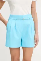 Kraťasy Morgan dámské, modrá barva, high waist, SHACY