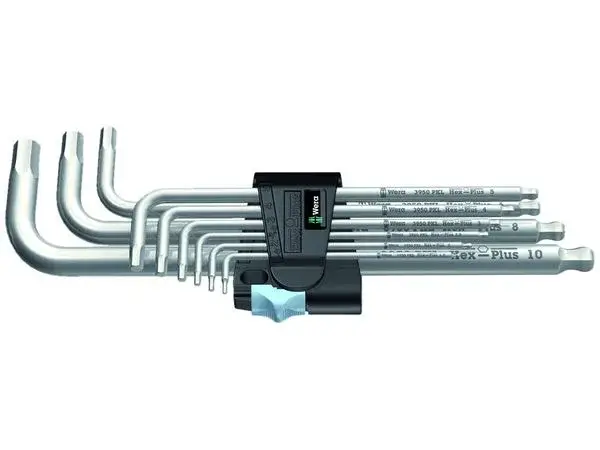 Wera 022720 Šestihranné klíče 9 ks, Hex-Plus®, metrické provedení, 3950 PKL/9