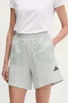 Kraťasy adidas City Escape dámské, šedá barva, hladké, high waist, JC5108