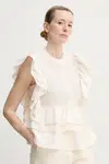 Halenka MUNTHE FULTON dámská, béžová barva, hladká, 251104325132