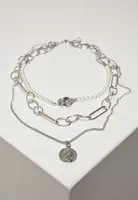 Vícevrstvý náhrdelník Ocean - stříbrný