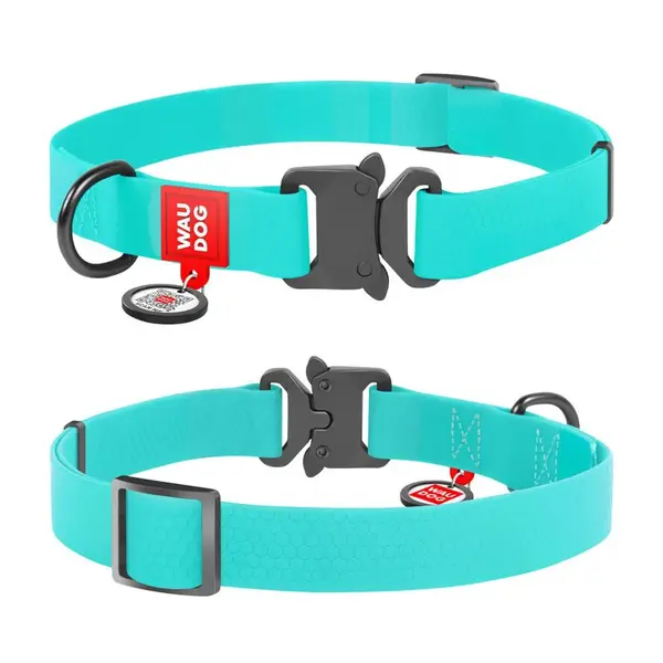Vode odolný obojok WAU DOG svietiaci v tme, Obvod krku: 35-58cm, šírka: 25mm