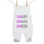 Boodyy Dupačky Super zlatá, super hlučná, super dcéra 56 (0-2 mesiace)