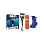Xmass set Gillette s pánskym holiacim strojčekom Proglide, 2 hlavy + gél na holenie Fusion Sensitive 200ml a ponožky