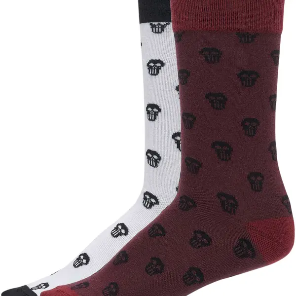 Skull Allover 2-Pack vínová/bílá