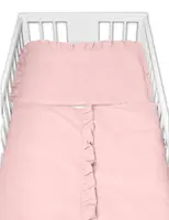 2-dielne bavlnené obliečky s volánikom SOFT, Baby Nellys, púdrovo ružové