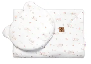 Mušelínová sada GOOSE Teddy 30x35cm, 70x100cm, 2D,biela
