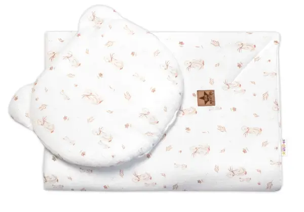 Mušelínová sada GOOSE Teddy 30x35cm, 70x100cm, 2D,biela