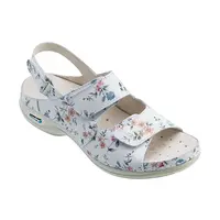 Nursing Care HELSINKI pracovní kožený pratelný sandál dámský květy WG9F1, 38