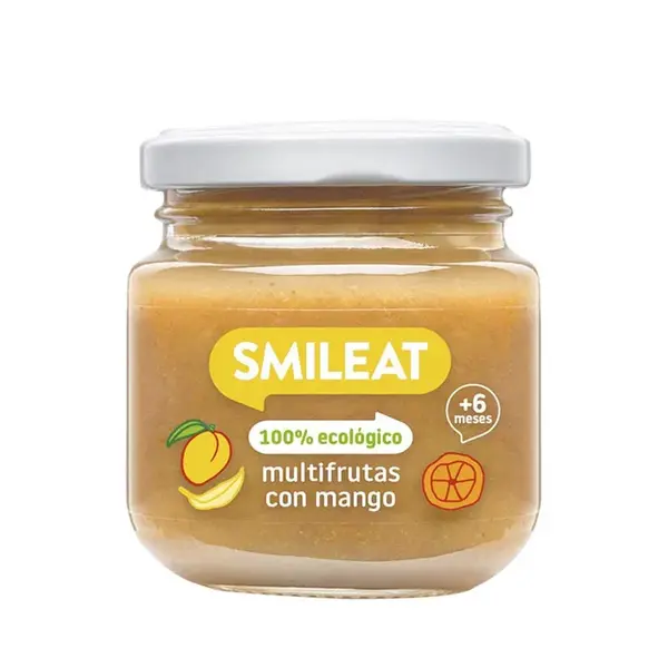 Smileat BIO ovocný příkrm jablko, hruška, banán, mango a pomeranč 6m+ 130 g