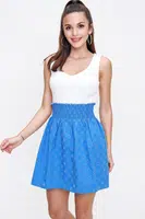 By Saygı Elastic Waist Patterned Burnt Skirt