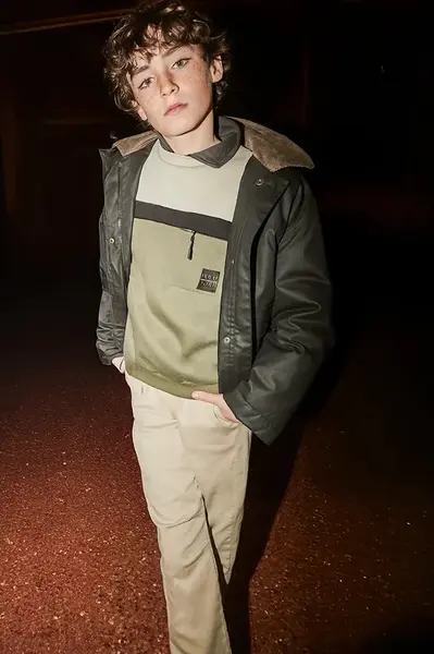 Detské nohavice Mayoral soft jogger béžová farba, 7563