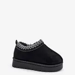 Children's ankle snow boots on a platform insulated with fur black Vilabria