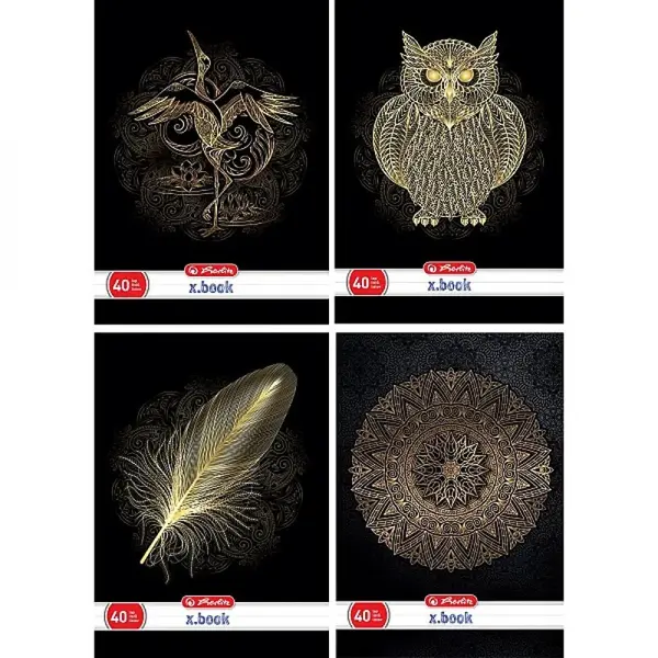 3ks Zošit Herlitz A4 40 listov linajkový s parciálnym lakom B&G mix motívov-Herlitz