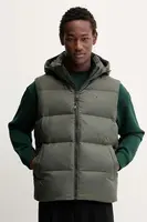 Péřová vesta Tommy Jeans pánská, zelená barva, zimní, DM0DM20465