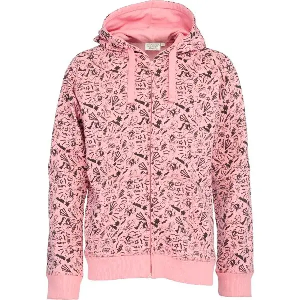 LOONEY TUNES TWEETY STICKER Detská mikina, ružová, veľkosť 116-122