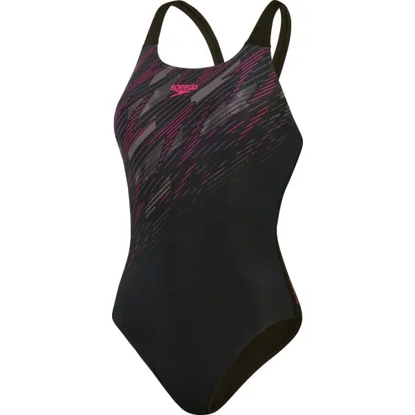 Speedo HYPERBOOM PLACEMENT MUSCLEBACK Dámske jednodielne športové plavky, čierna, veľkosť