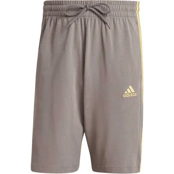 adidas ESSENTIALS SINGLE JERSEY 3-STRIPES SHORTS Pánske kraťasy, sivá, veľkosť