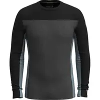 Smartwool CLASSIC THERMAL MERINO BL CRW Pánske termo tričko, čierna, veľkosť
