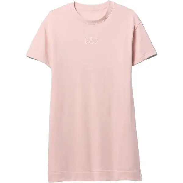 GAP LOGO Dámske tričkové šaty, ružová, veľkosť