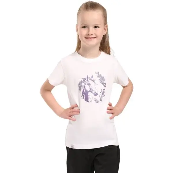 KILPI MALGA Dievčenské bavlnené tričko, biela, veľkosť