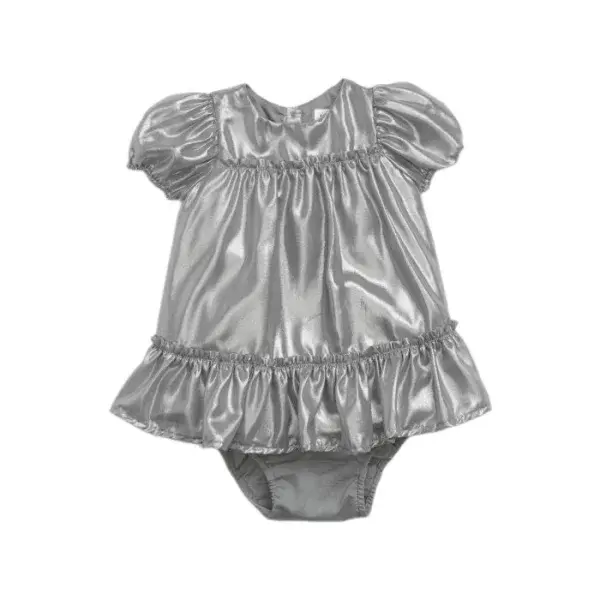 GAP SATIN Dievčenské šaty, strieborná, veľkosť