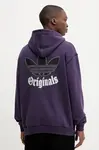 Bavlnená mikina adidas Originals Grfx Hoodie fialová farba, s kapucňou, jednofarebná, JY2729