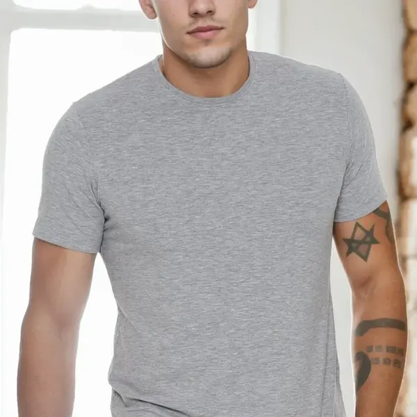 T8569 DEWBERRY BICYCLE COLLAR MEN'S T-SHIRT-GREY-2