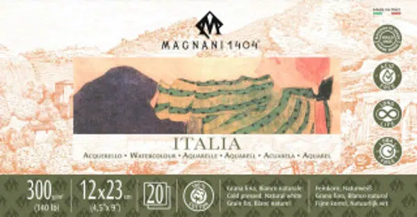 Akvarelový blok Magnani Italia 12x23cm 300g 100% bavlna