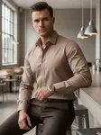 Pánská hladká košile slim fit