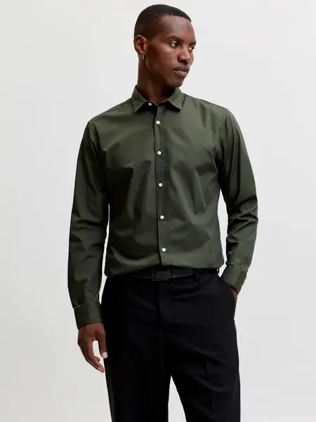 JACK & JONES Košeľa 'JJJOE'  tmavozelená