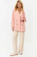 Trendyol Pale Pink Oversize Lined Buttoned Woven Blazer Jacket