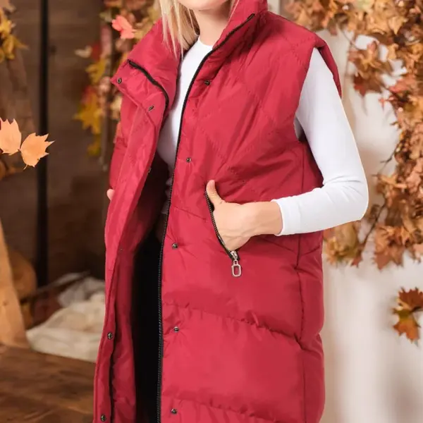 Z6743 DEWBERRY LADIES' VEST-PLAIN BURGUNDY