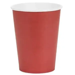 Kelímky papírové tmavě červené 250 ml 6 ks