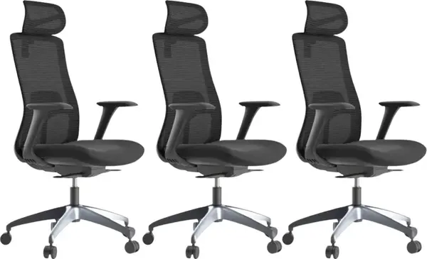 MERCURY 3PACK Ergonomická kancelárska stolička WISDOM, čierny plast, tmavo sivá (3 ks)