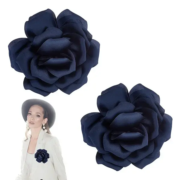 2Pcs Polyester Flower Iron Pins
