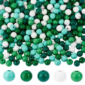 340Pcs 5 Colors Wood European Beads