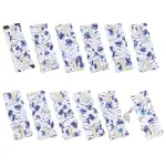 12Pcs Flower Printed Polyester Necklace Anti-Winding Display Cards