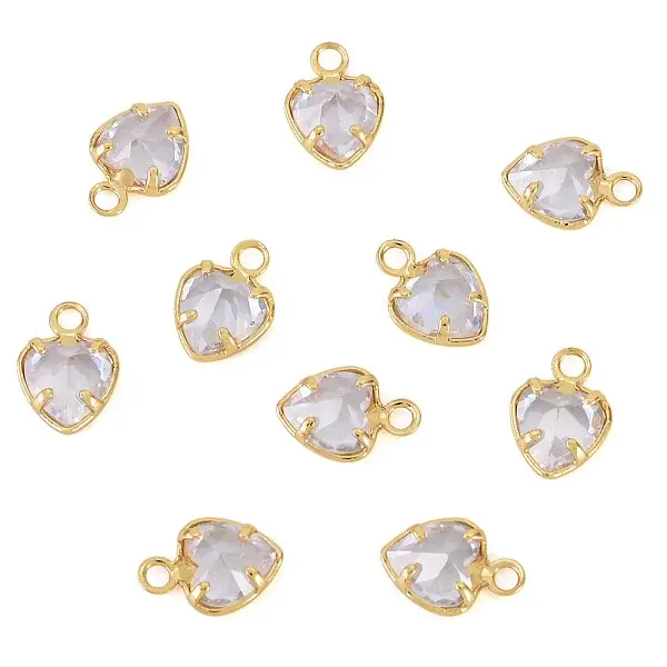 10Pcs Brass Micro Pave Cubic Zirconia Pendants
