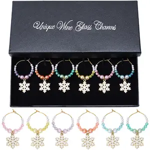 Snowflake Alloy Enamel Wine Glass Charms