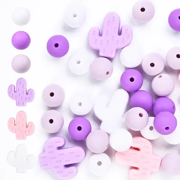 Cactus/Round Silicone Beads