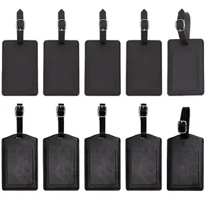 10Pcs 2 Styles Leather Luggage Tags