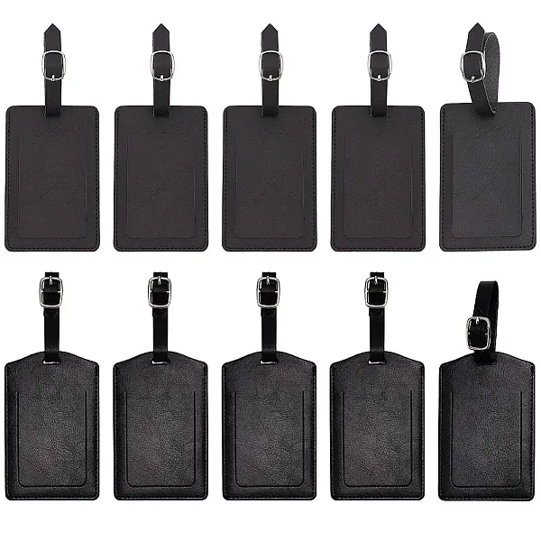 10Pcs 2 Styles Leather Luggage Tags